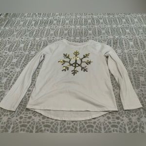 Sweatshirt, girls, large 10-12, white, sequins